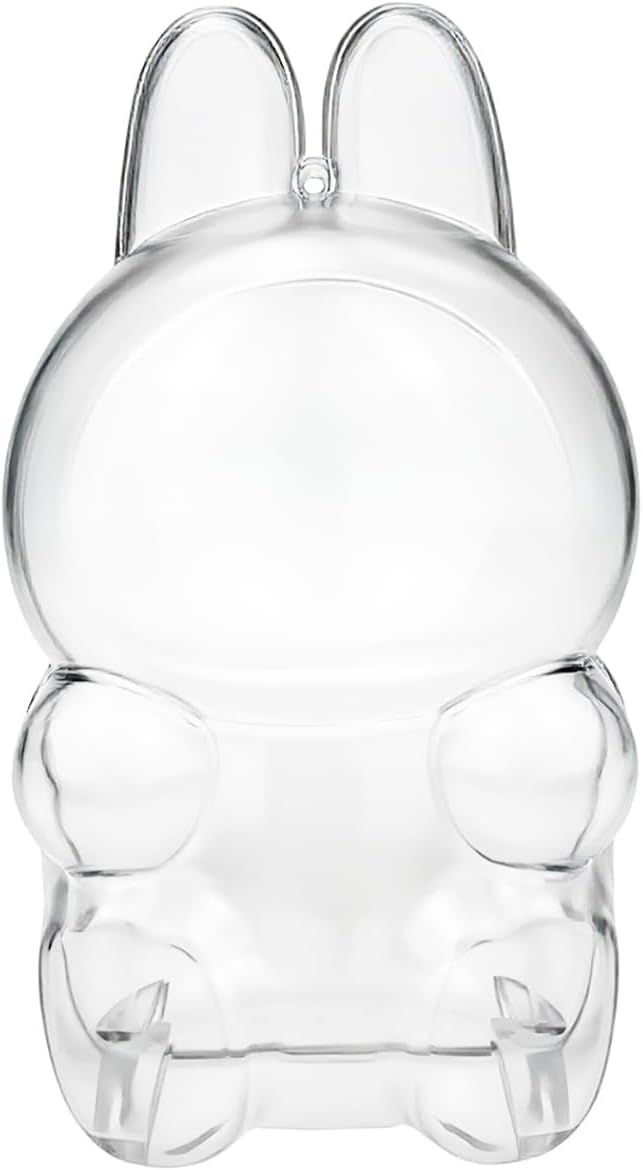 Protective Case for LABUBU The Monsters Have a Seat, Display Box Hard Case Accessories Cover with Silicone Strap White - Sitting Case, Clear