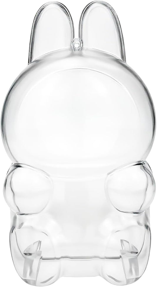 Protective Case for LABUBU The Monsters Have a Seat, Display Box Hard Case Accessories Cover with Silicone Strap White - Sitting Case, Clear