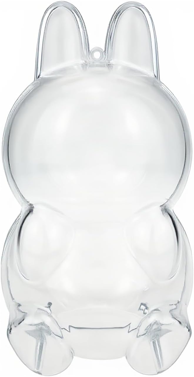 Case for LABUBU Happy Halloween Party Series Sitting Pumpkin, Display Box Hard Case Accessories Cover with Silicone Strap White - Pumkin, Clear