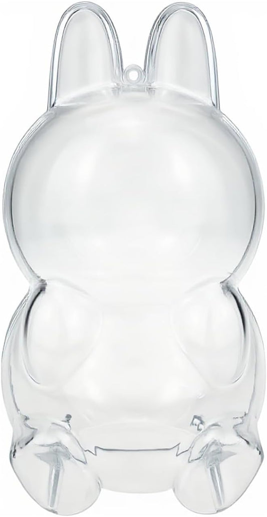 Case for LABUBU Happy Halloween Party Series Sitting Pumpkin, Display Box Hard Case Accessories Cover with Silicone Strap White - Pumkin, Clear