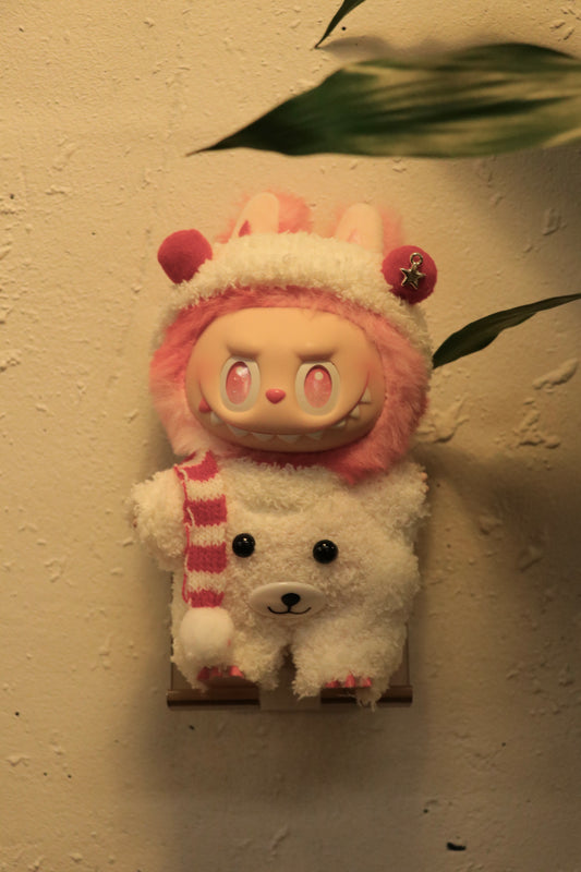 Polar Bear Cozy Outfit for Labubu (Fits Gen 1/2/3)