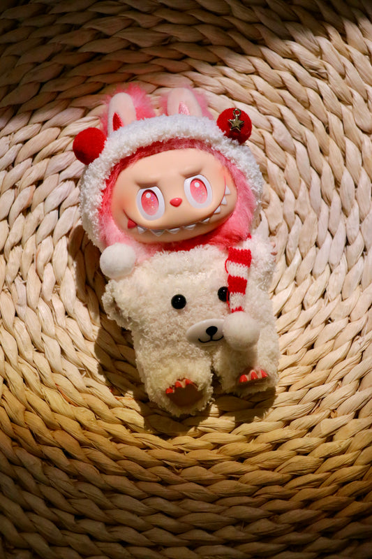 Polar Bear Cozy Outfit for Labubu (Fits Gen 1/2/3)