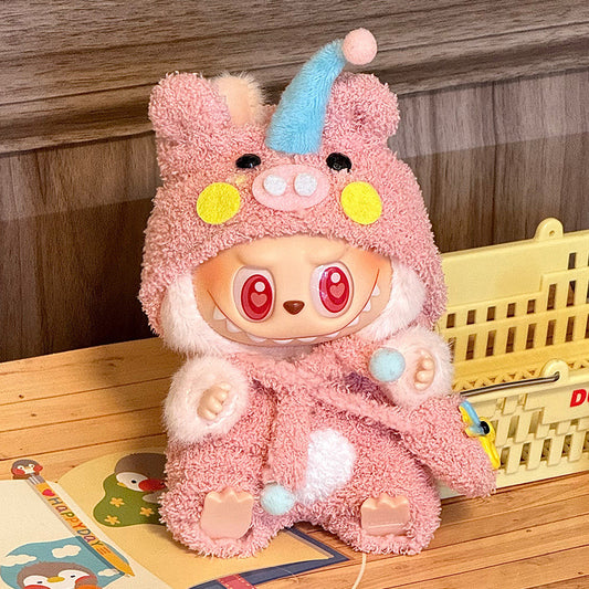 Pink Pig Pajama Outfit for Labubu (Compatible with Gen 1/2/3)