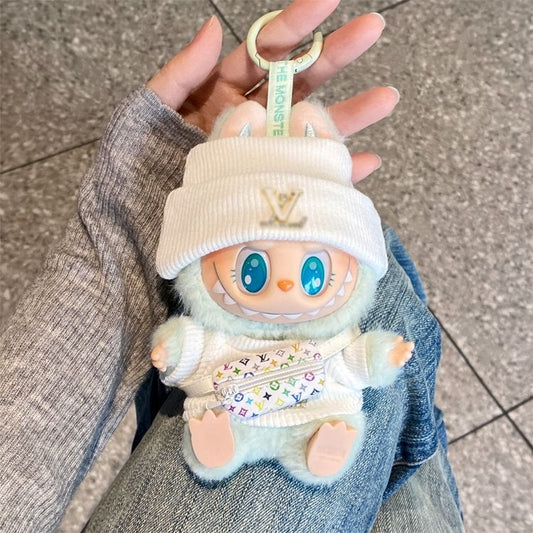 White Streetwear Outfit Set for Labubu (Gen 1–3 Compatible)