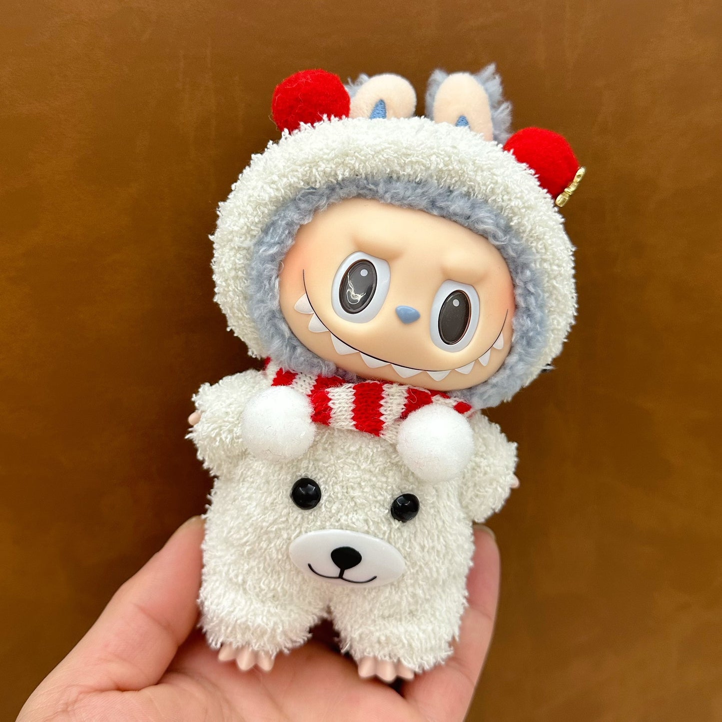 Polar Bear Cozy Outfit for Labubu (Fits Gen 1/2/3)