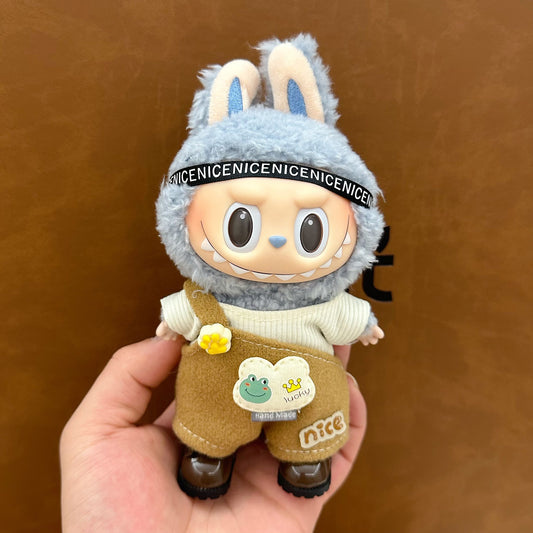 Khaki Garden-Style Outfit for Labubu (Compatible with Gen 1/2/3)
