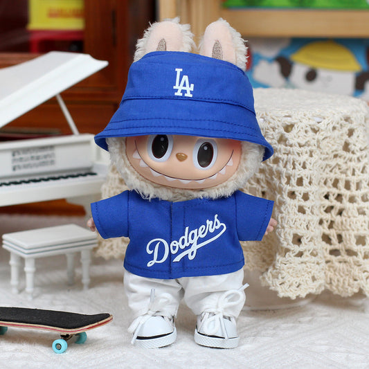 Dodgers-Style Baseball Outfit Set for Labubu (Fits Gen 1/2/3)